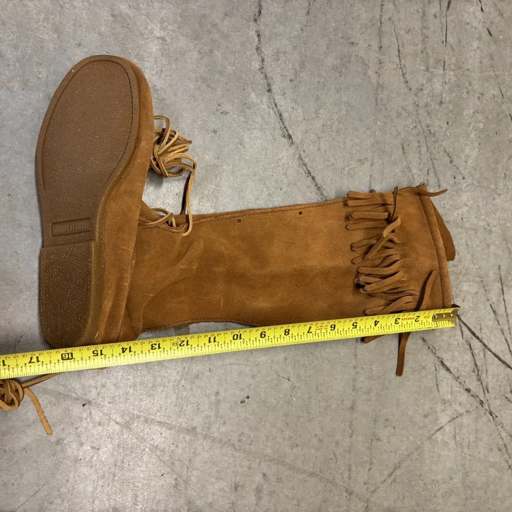 Minnetonka Front Lace Knee High Boots Men's 10 Brown 1922 Renfaire Festival